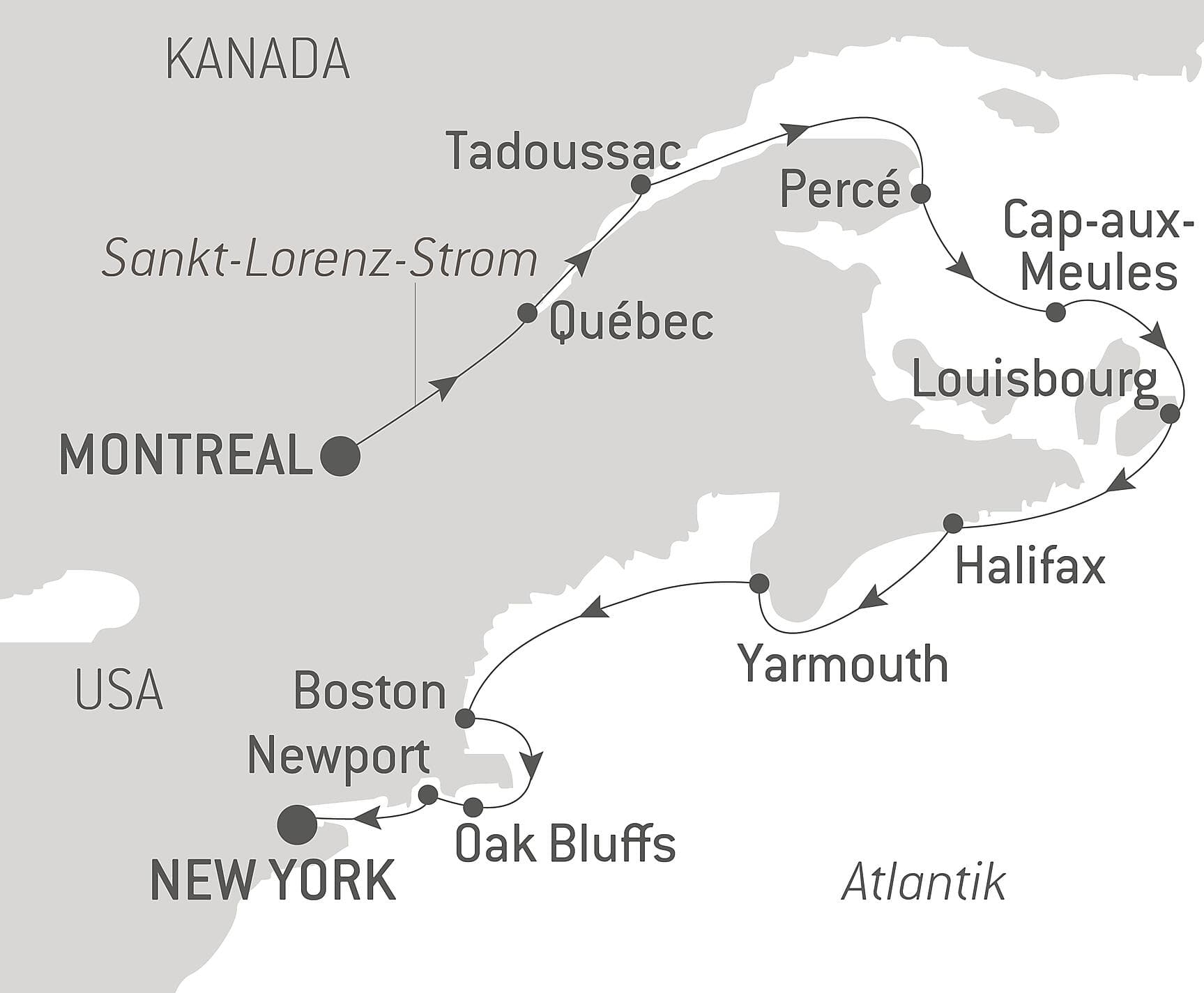 Natur und Metropolen zwischen der Belle Province und dem Big Apple