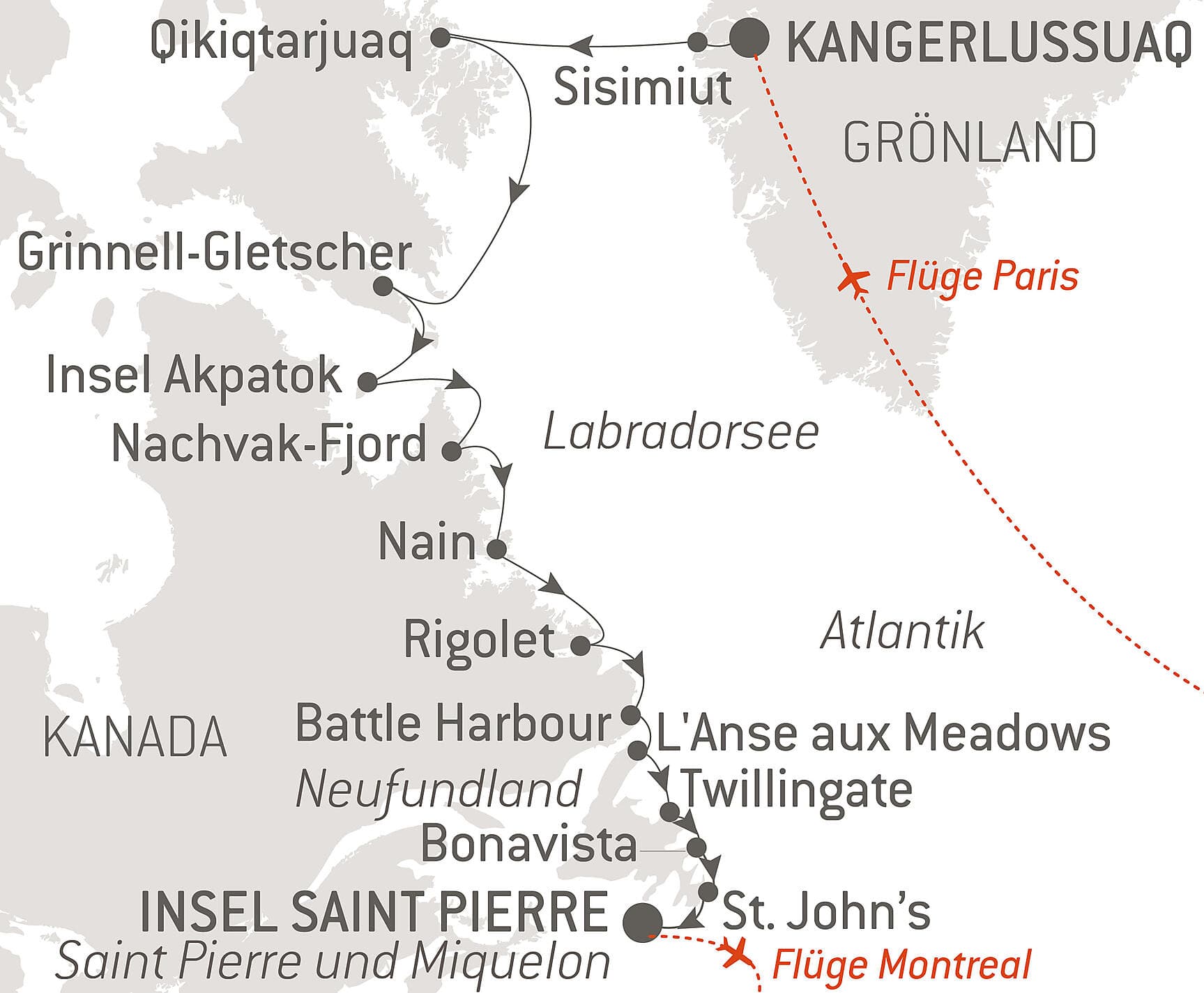 Wilde Küsten von Grönland bis zur Ostküste Kanadas