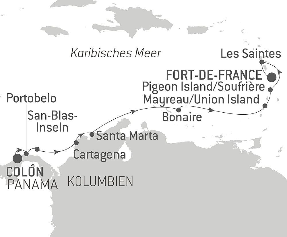 Panama, Kolumbien und karibische Inseln