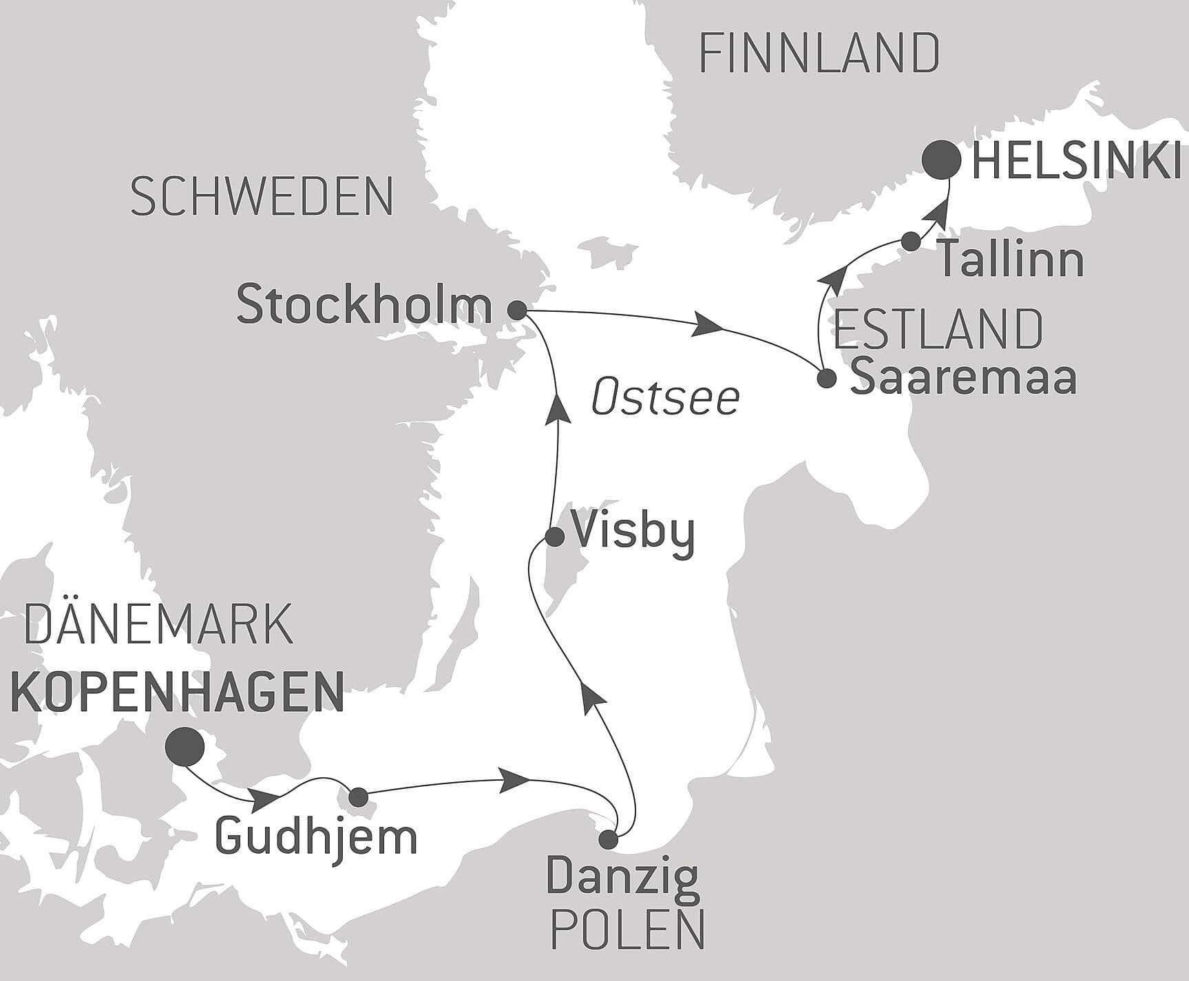 Hauptstädte und berühmte Städte der Ostsee