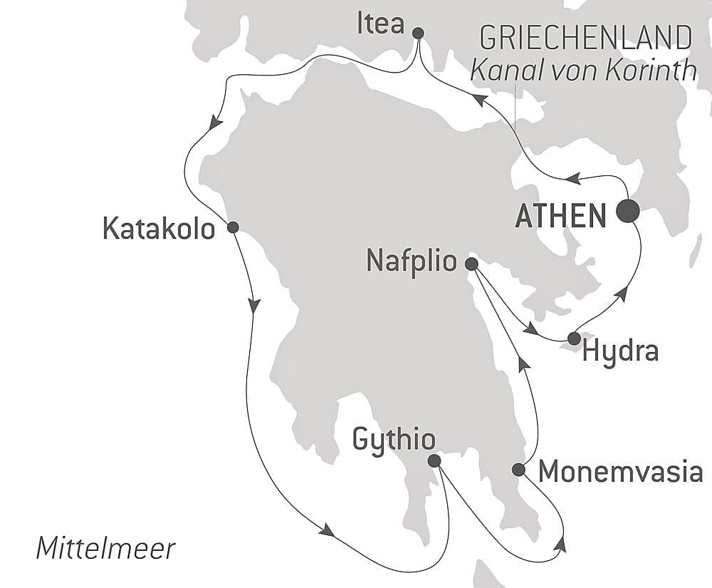 Schätze und Landschaften der Halbinsel Peloponnes