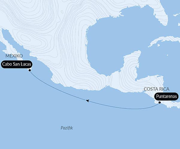 Ozean-Kreuzfahrt: Puntarenas - Cabo San Lucas