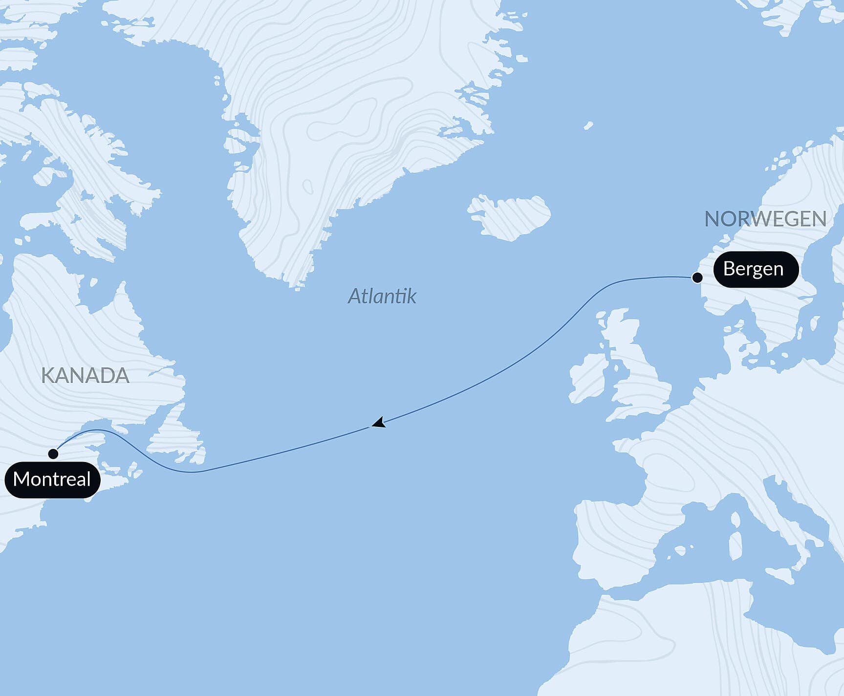 Ozean-Kreuzfahrt: Bergen-Montreal