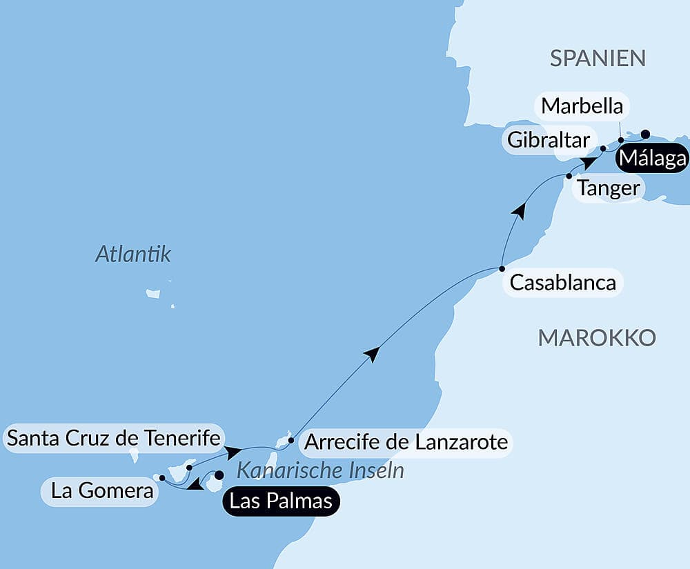 Kanarische Inseln, Marokko und die Iberische Halbinsel