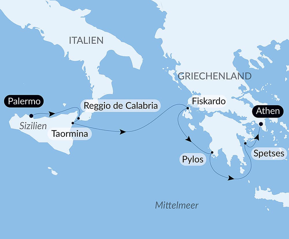 Von Sizilien zu den griechischen Inseln – unter den Segeln der Ponant