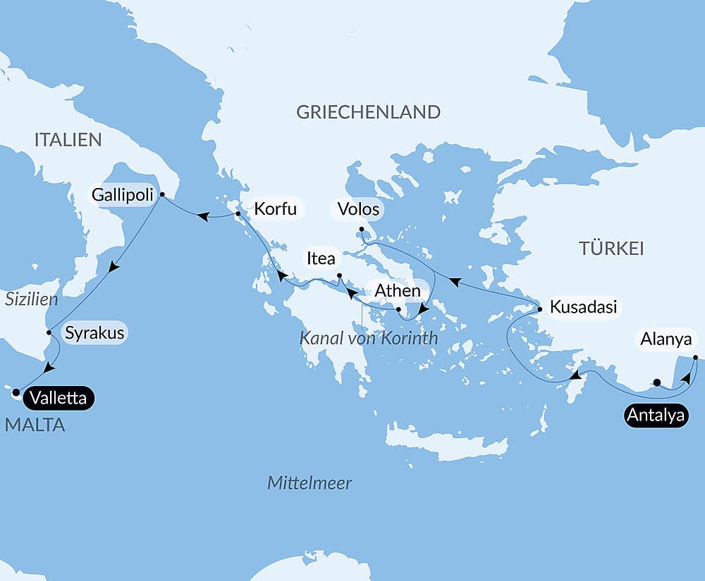 Unterwegs im Mittelmeer auf den Spuren großer Zivilisationen