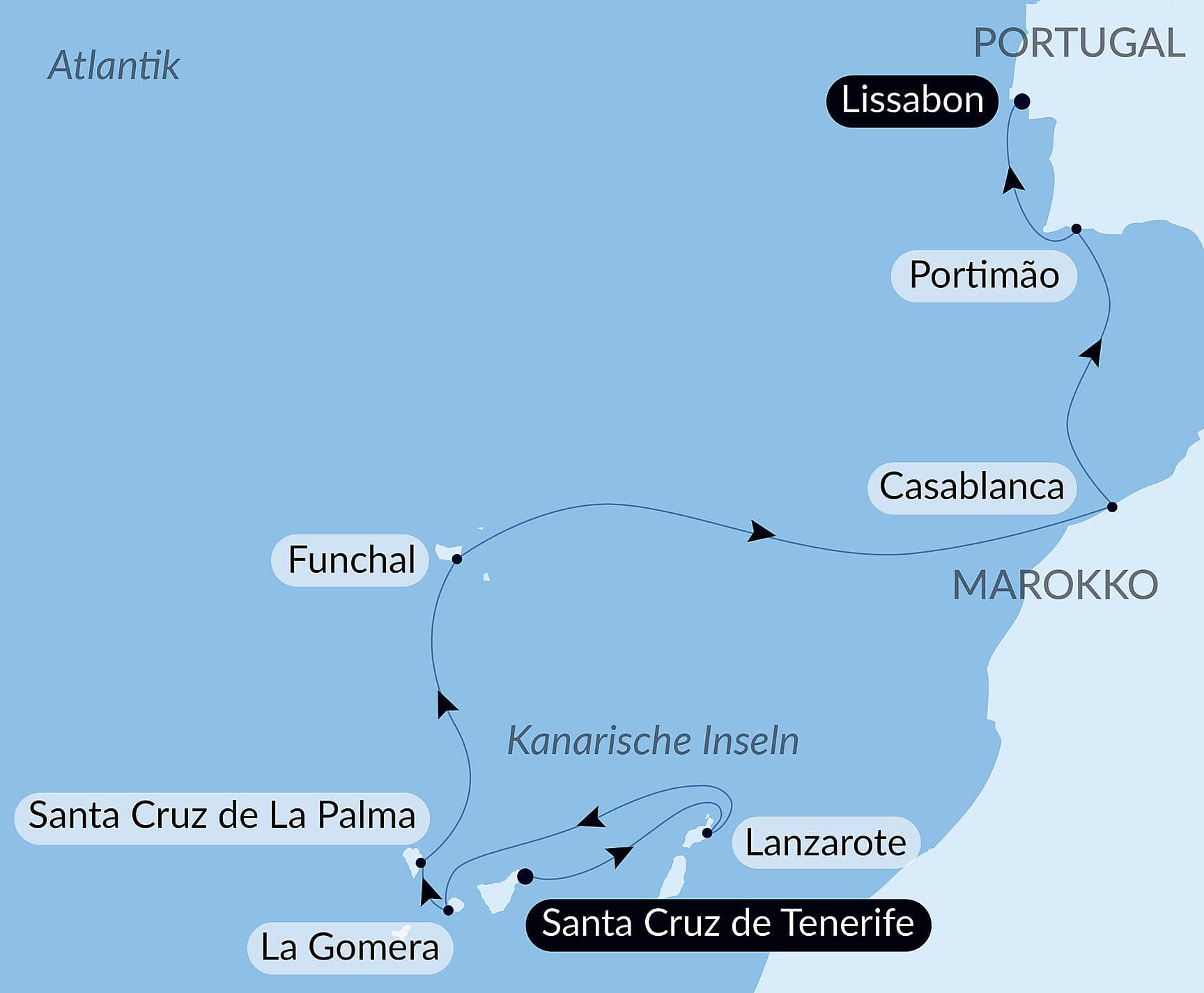 Vulkaninseln und historische Städte im Nordatlantik
