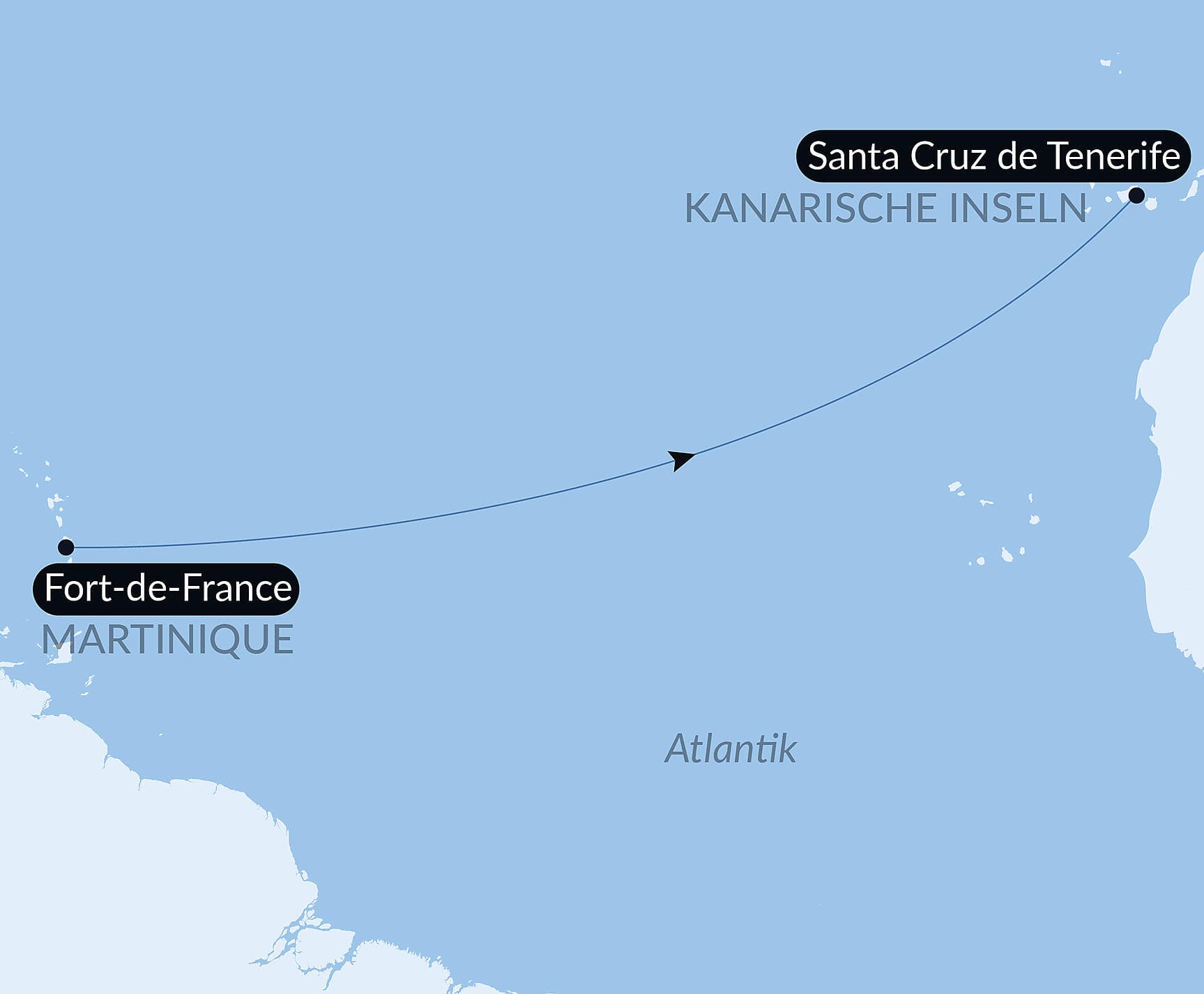 Ozean-Kreuzfahrt: Fort de France - Santa Cruz de Tenerife