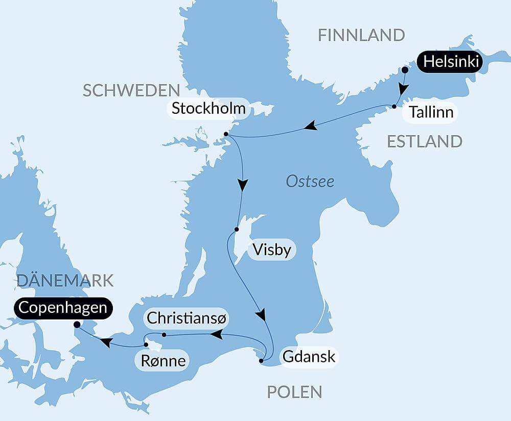 Hauptstädte und berühmte Städte der Ostsee null