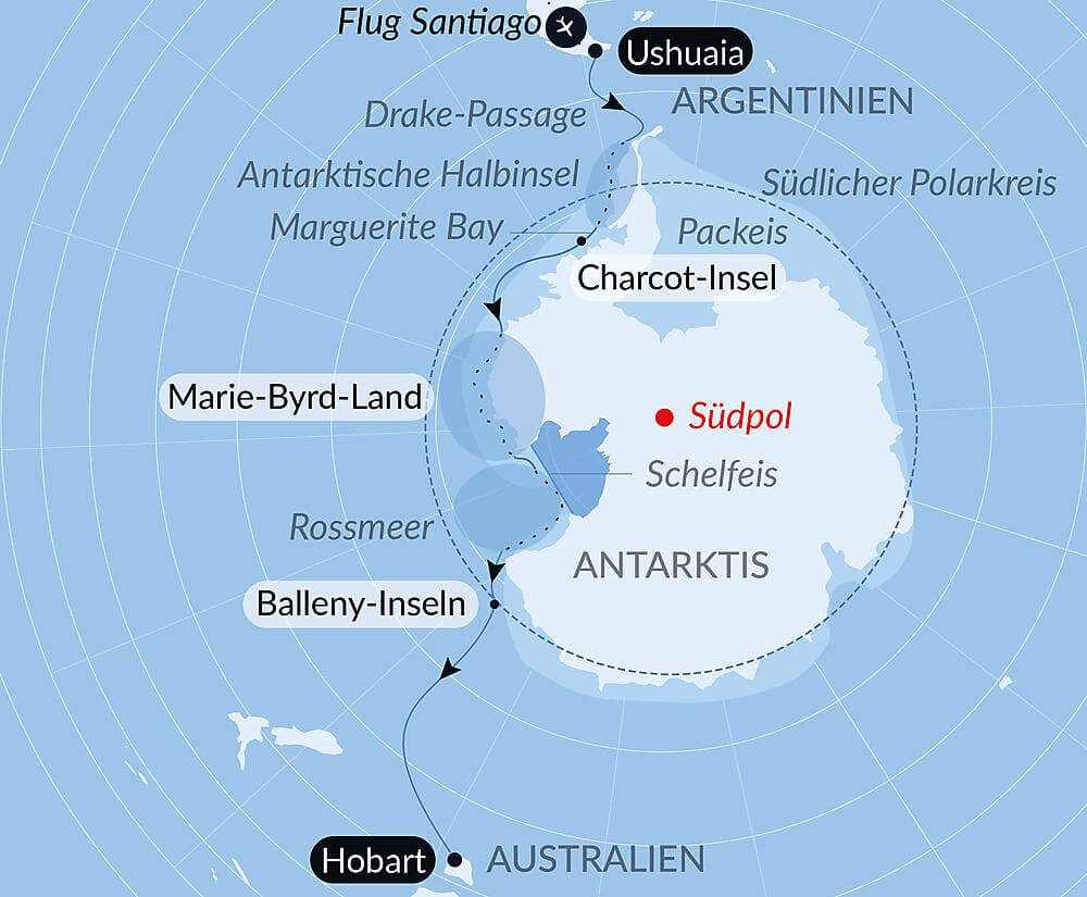 Halbumrundung Antarktis – Entdeckung der Westküste