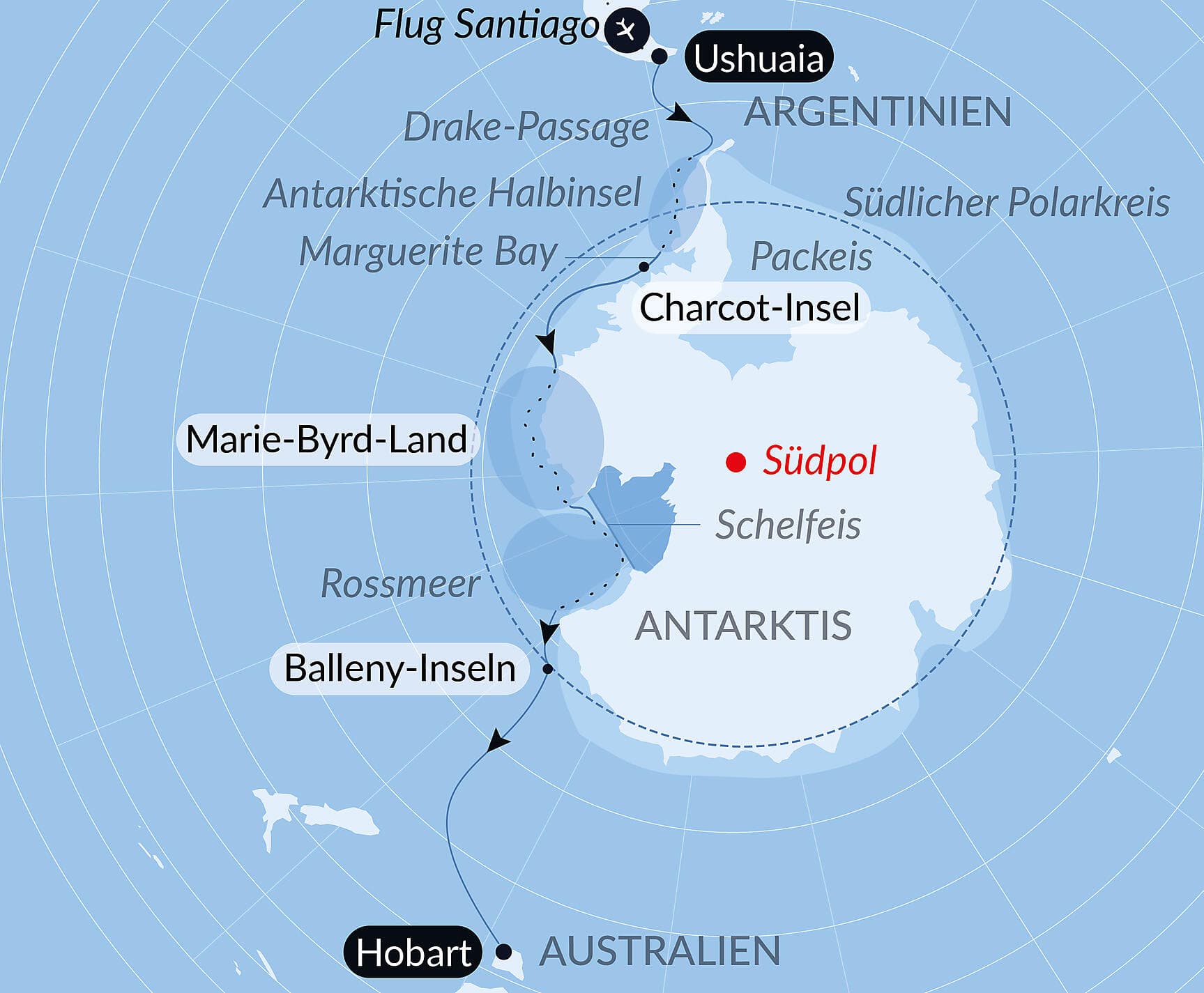 Halbumrundung Antarktis – Entdeckung der Westküste
