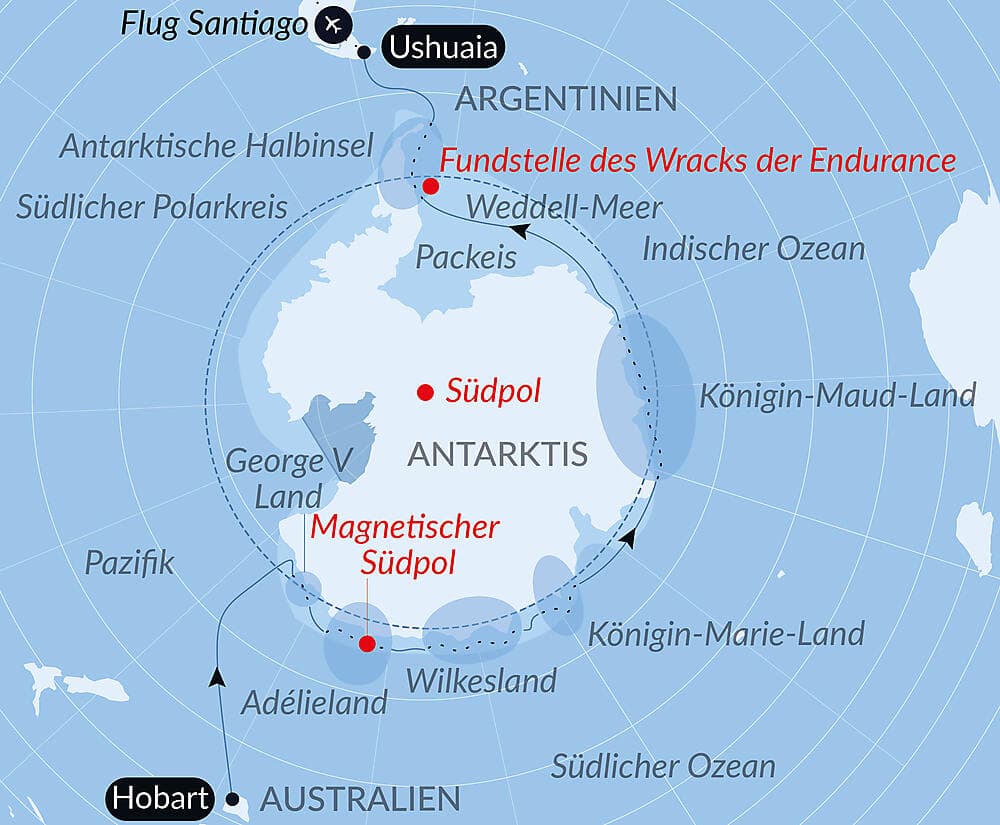 Halbumrundung Antarktis – Entdeckung der Ostküste null