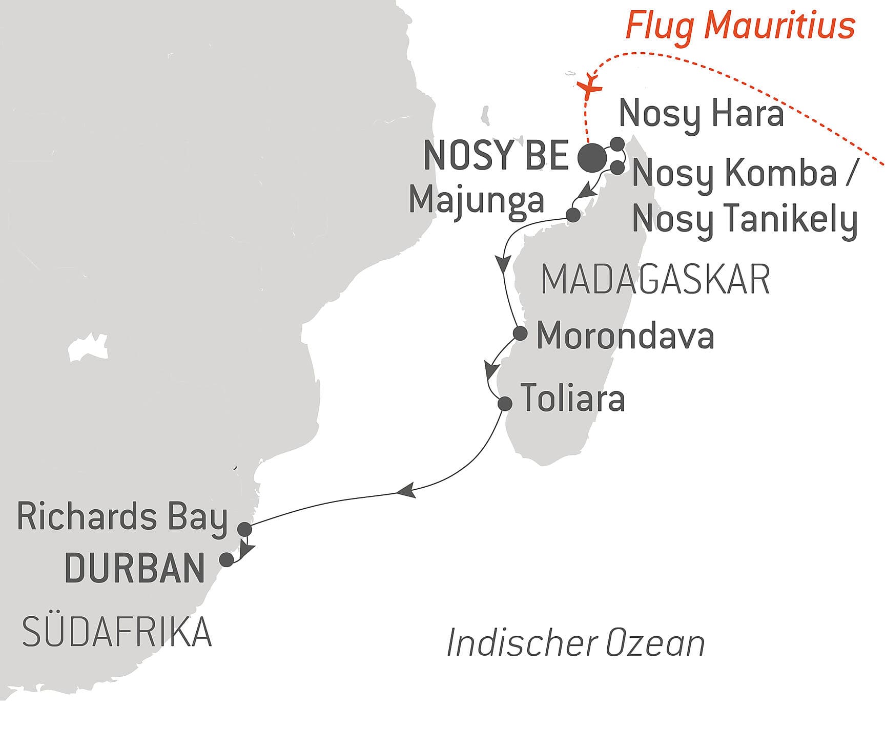 Madagaskar und Südafrika