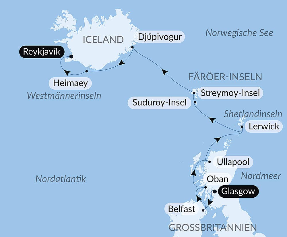 Wilde Landschaften in Schottland, auf den Färöer und Island	 null
