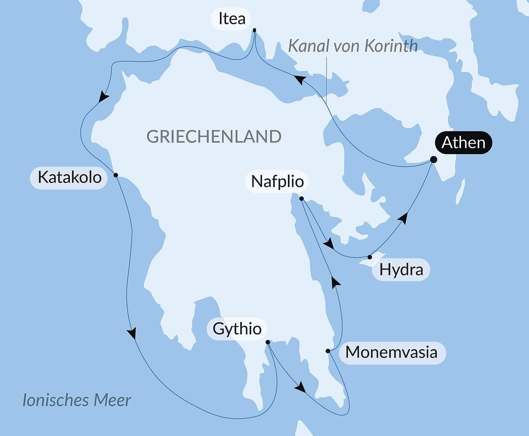 Schätze und Landschaften der Halbinsel Peloponnes