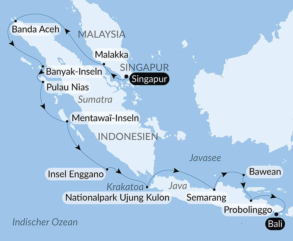 Inseln, Städte und Vulkane Indonesiens  null