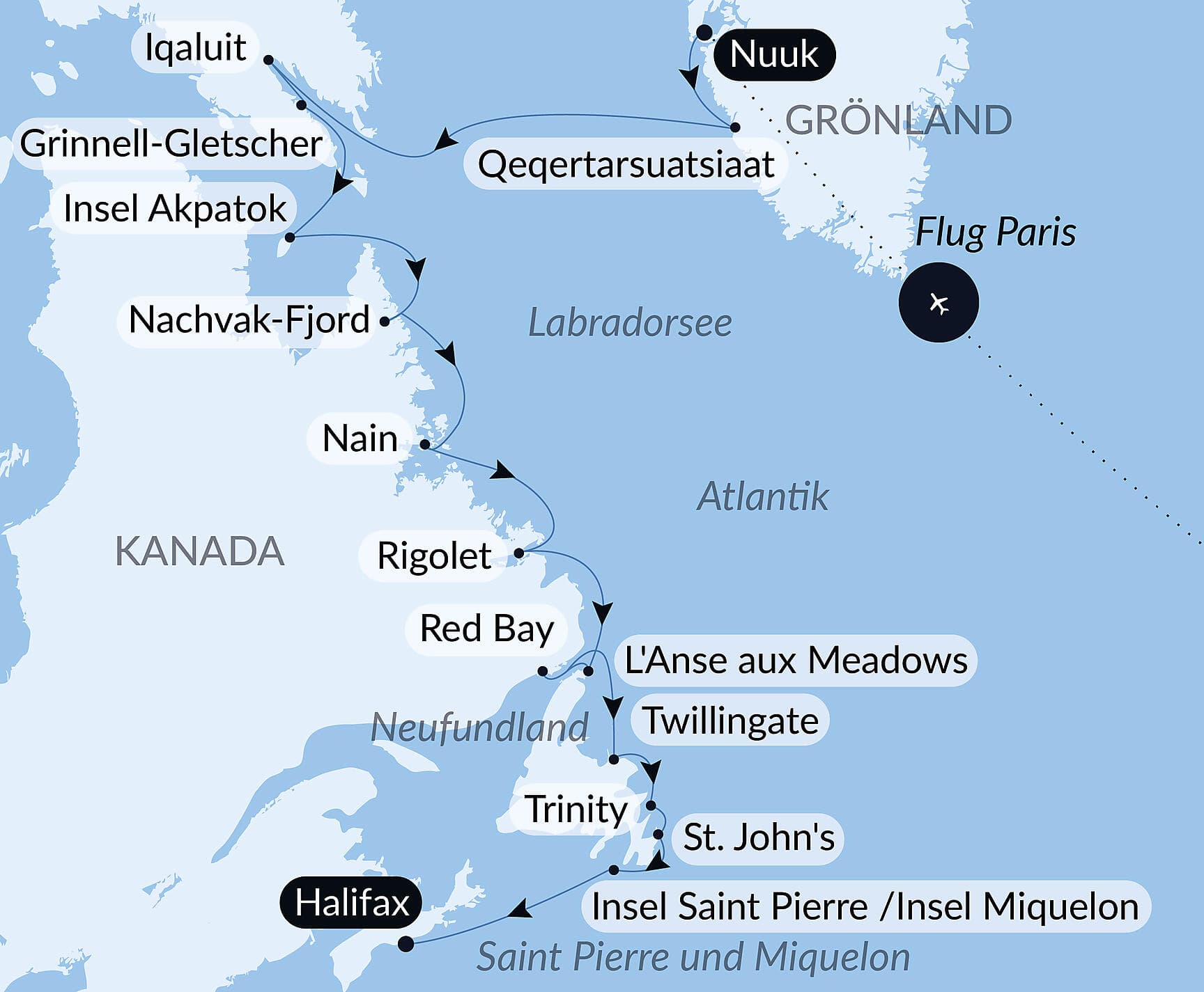 Wilde Küsten von Grönland bis zur Ostküste Kanadas