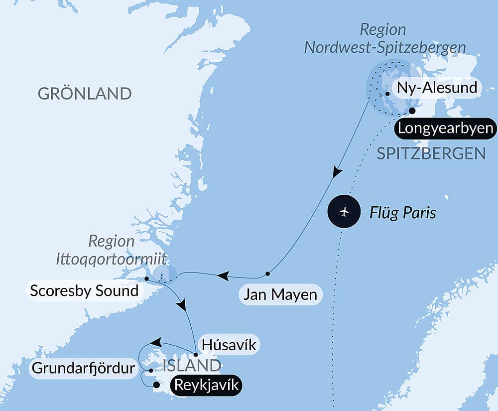 Arktis-Abenteuer von Spitzbergen nach Island