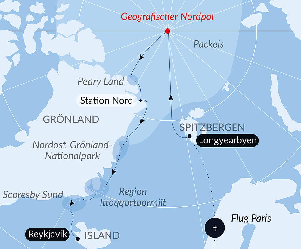 Der geografische Nordpol und die Entdeckung Nordgrönlands null