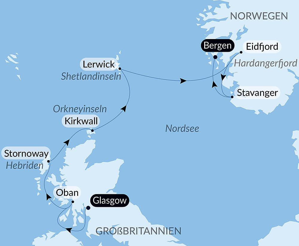 Von der Küste Schottlands bis zu den Fjorden Norwegens