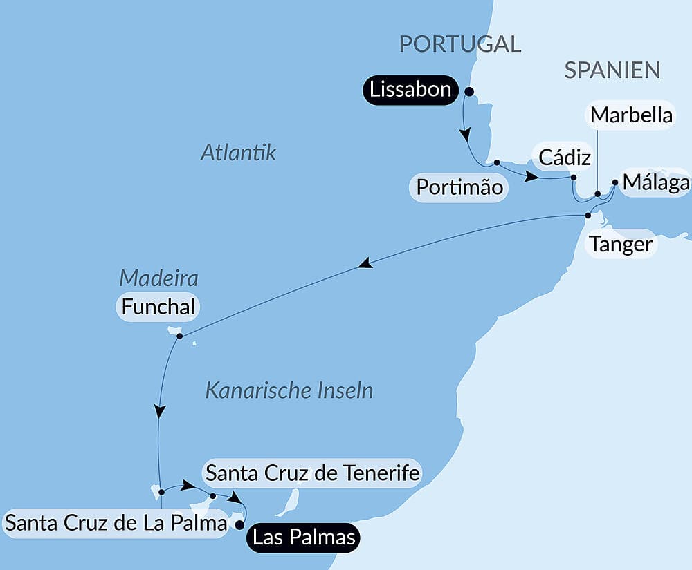 Von Lissabon auf die Kanarischen Inseln über das Meer: Spanien, Marokko und die Atlantikinseln – mit Smithsonian Journeys null