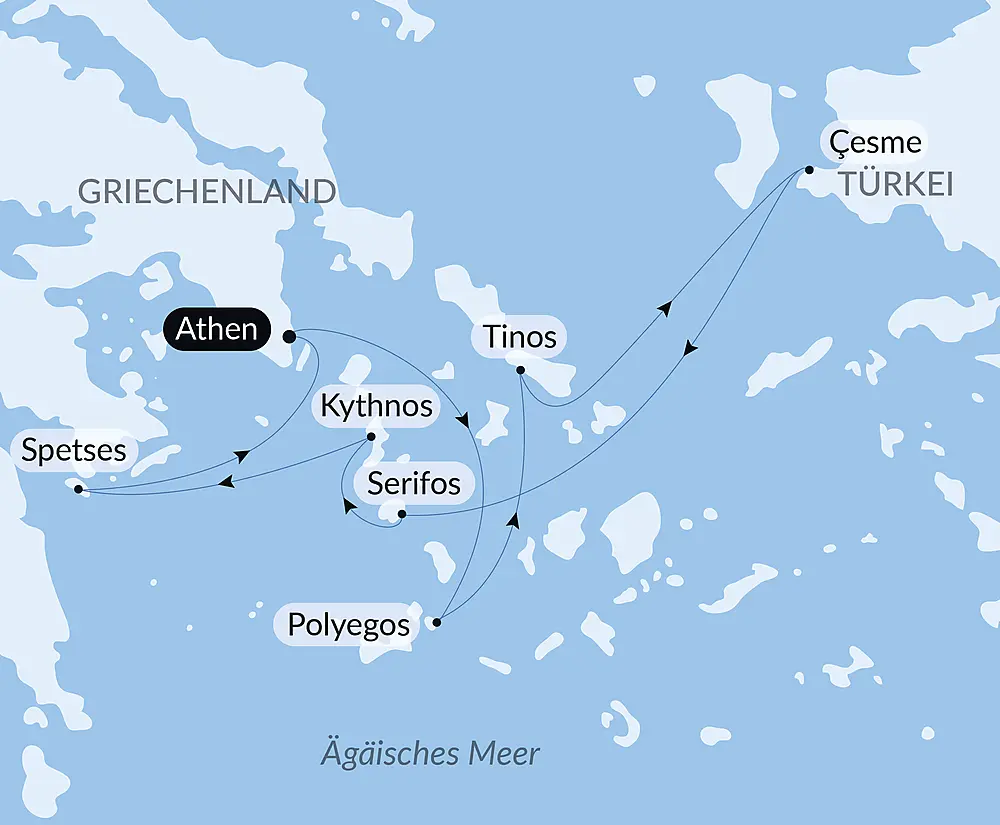 Die Kykladen, im Kielwasser der Le Ponant