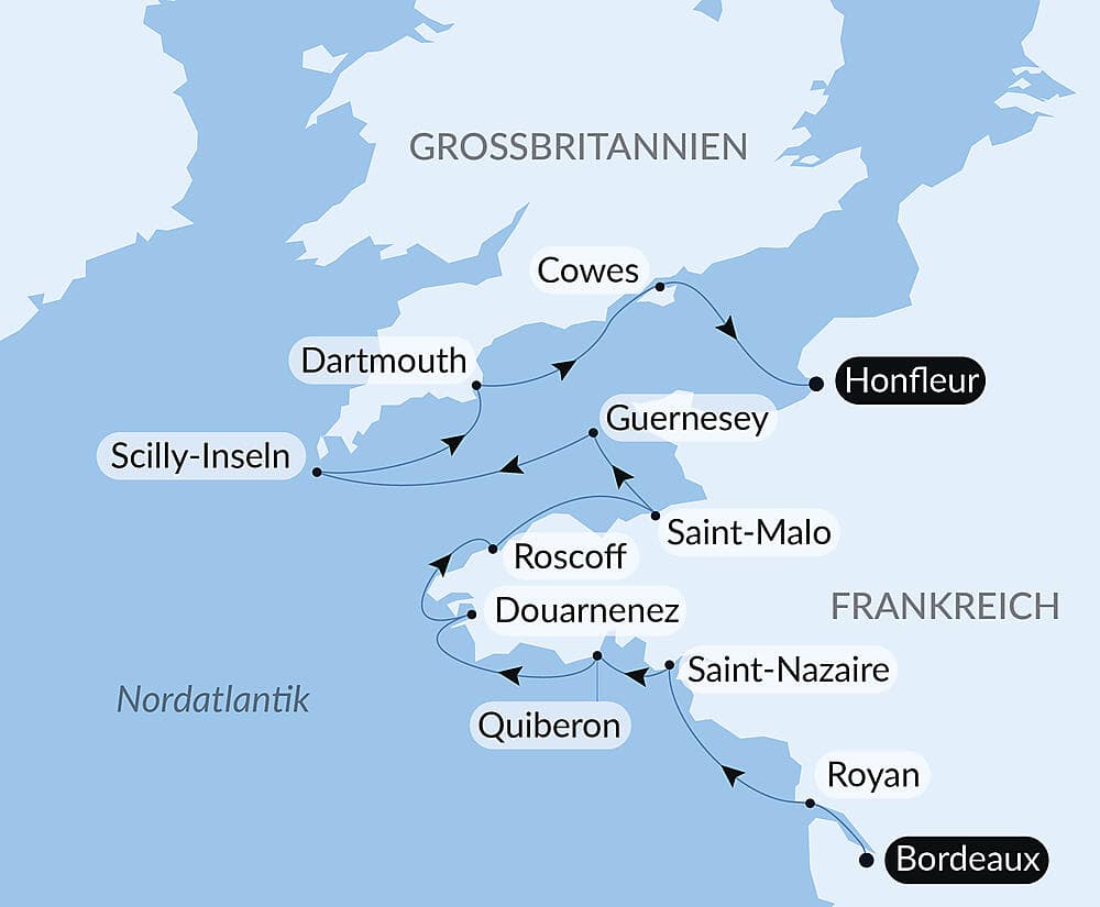 Inseln und Städte im Nordatlantik