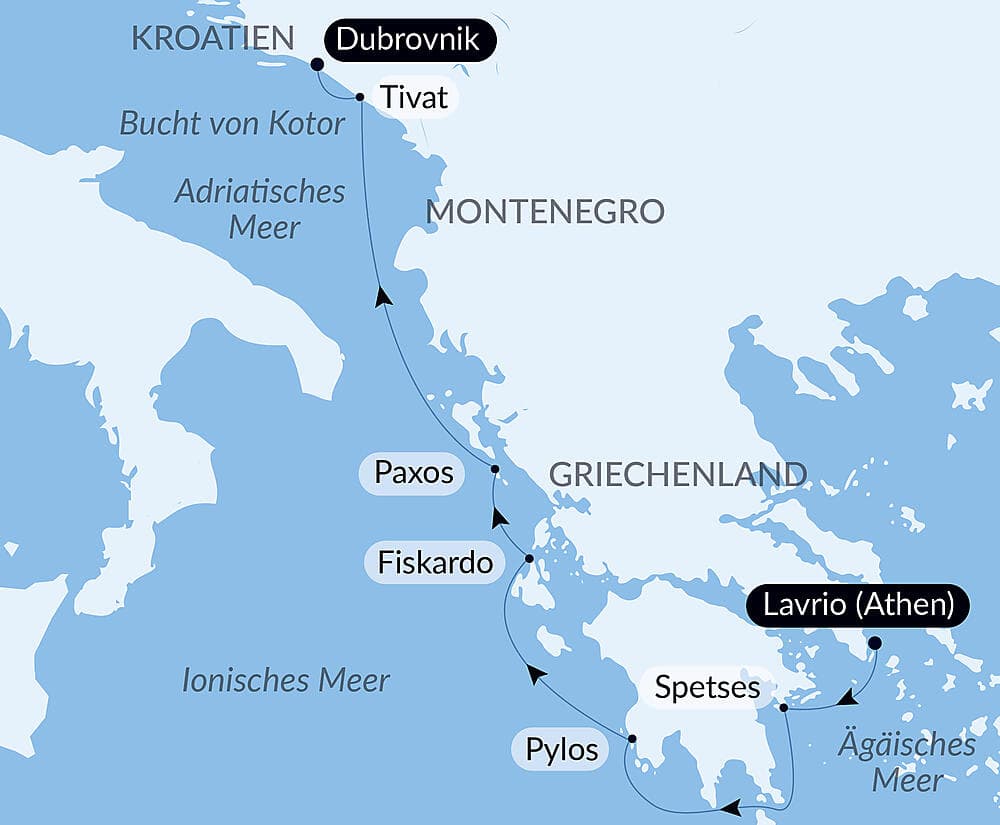 Inselhopping mit der Le Ponant – von Athen nach Dubrovnik