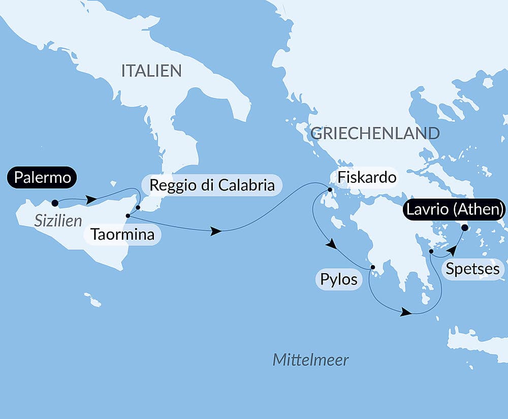 Von Sizilien zu den griechischen Inseln – unter den Segeln der Ponant