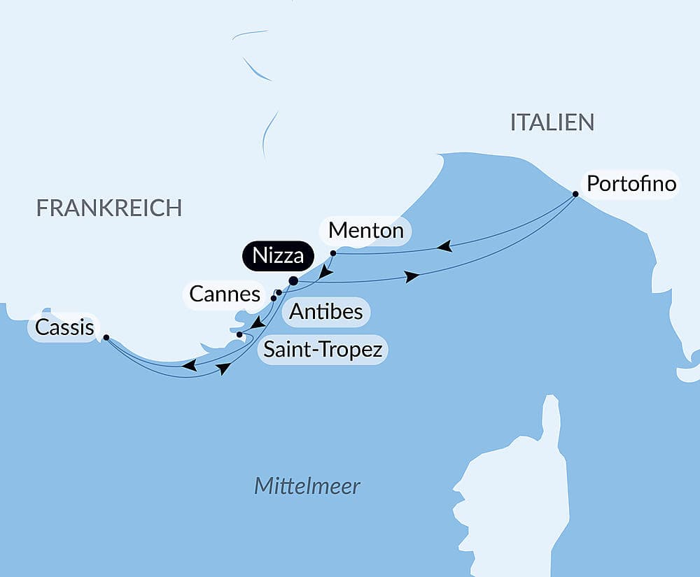 Die Côte d‘Azur unter den Segeln der Le Ponant null