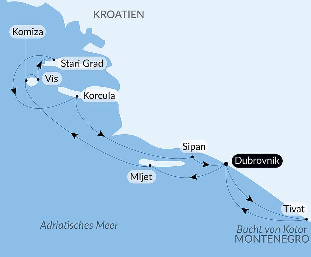 Kroatien unter den Segeln der Le Ponant null