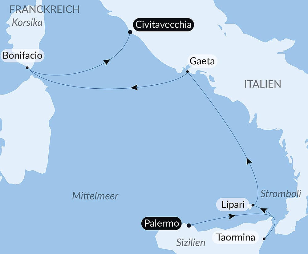 Historische Städte und die Küsten des Mittelmeers