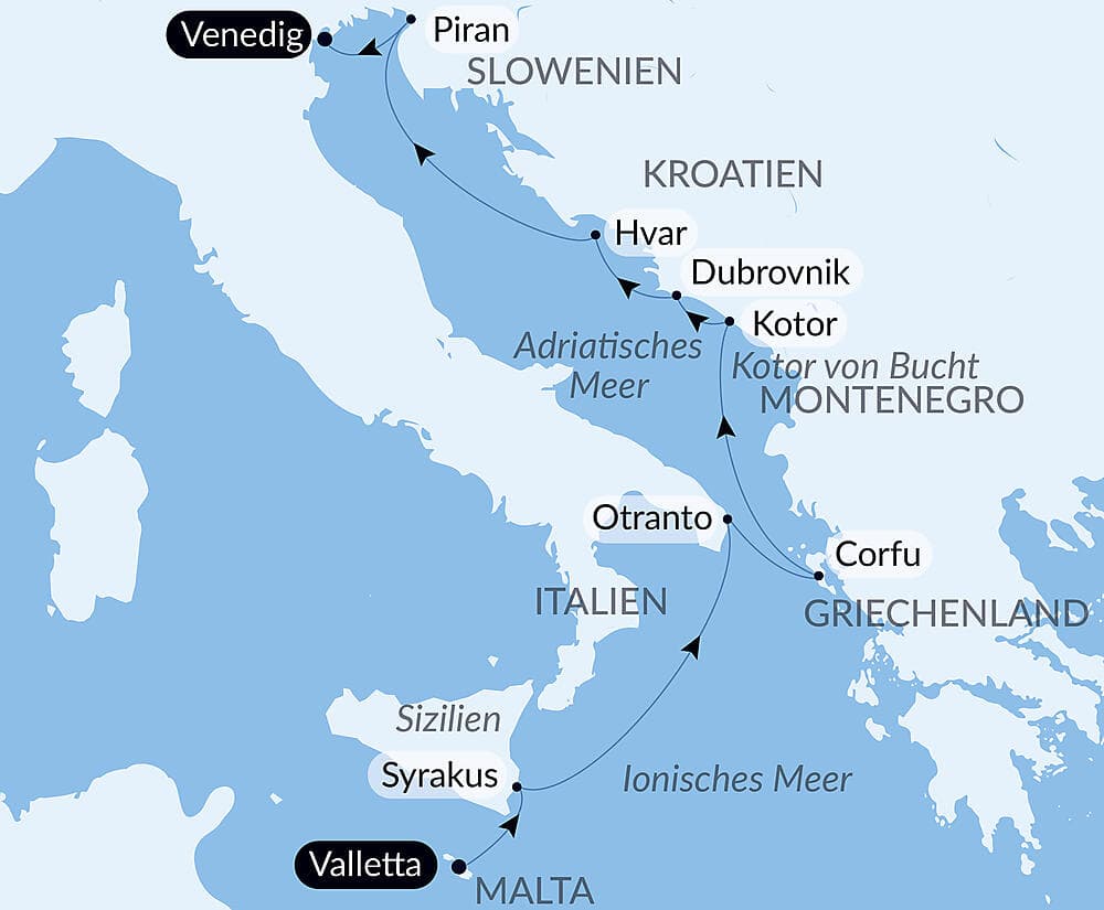 Von Malta an die Küste der Adria