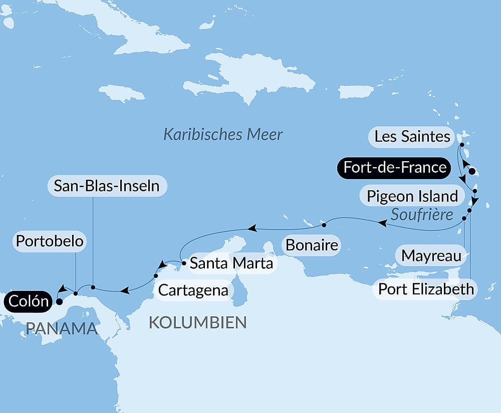 Panama, Kolumbien und karibische Inseln