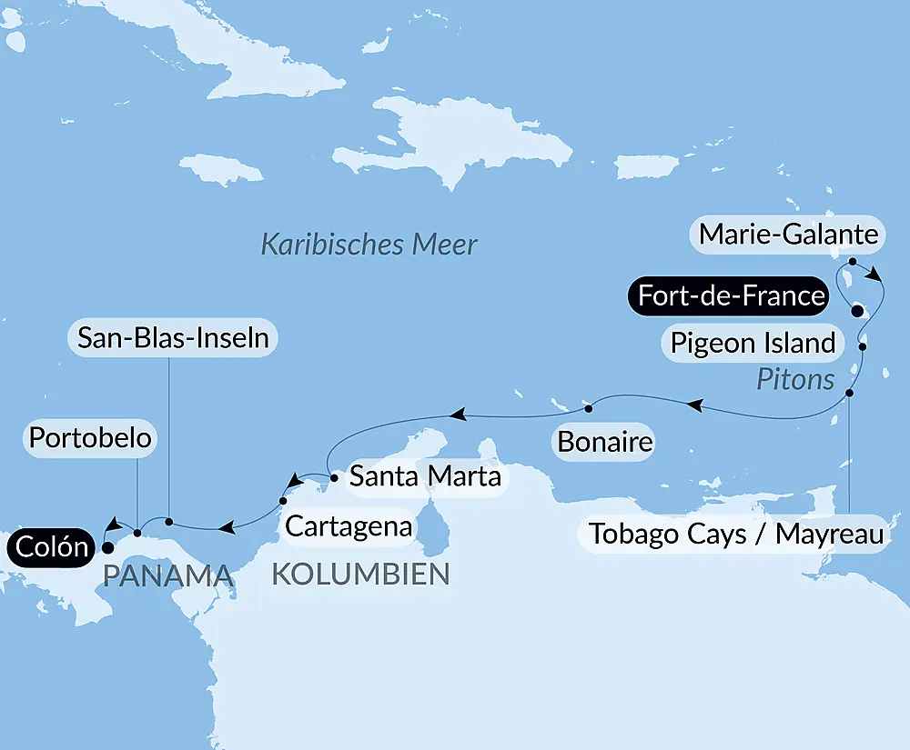 Panama, Kolumbien und karibische Inseln