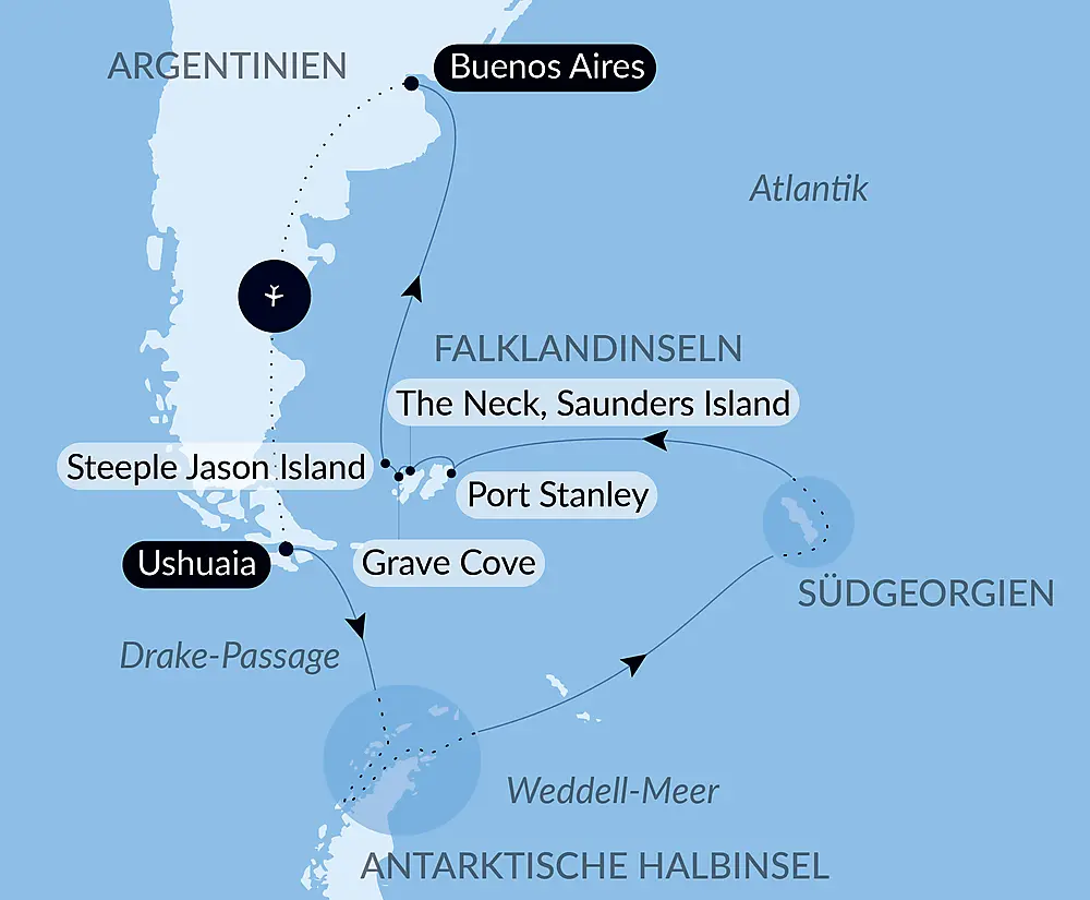 Antarktis, Falklandinseln und Südgeorgien