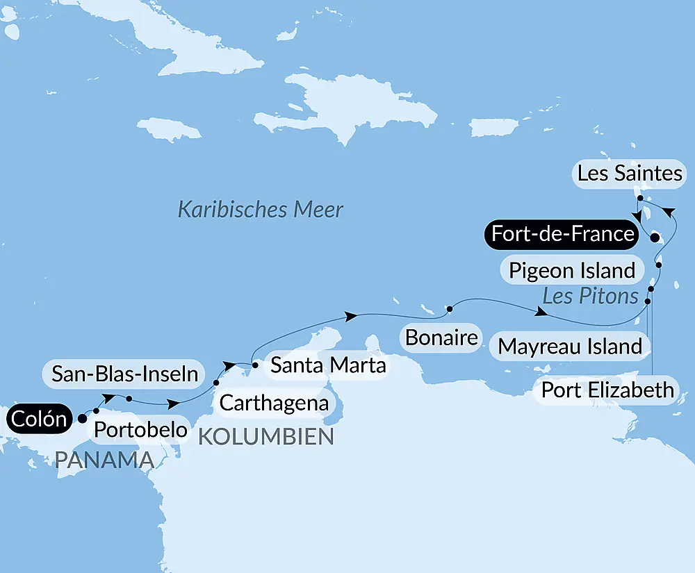 Panama, Kolumbien und karibische Inseln