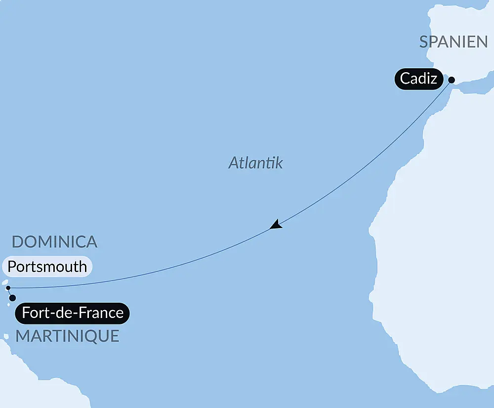 Ozean-Kreuzfahrt: Cadiz - Fort de France