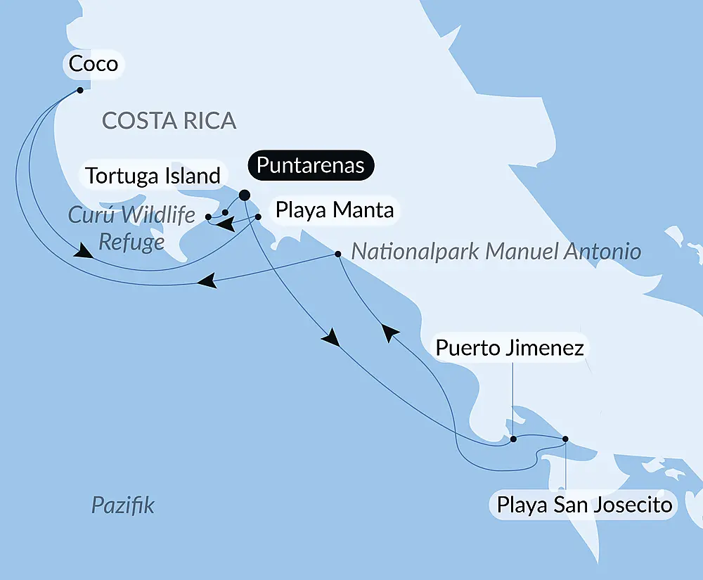 Die Pazifikküste von Costa Rica