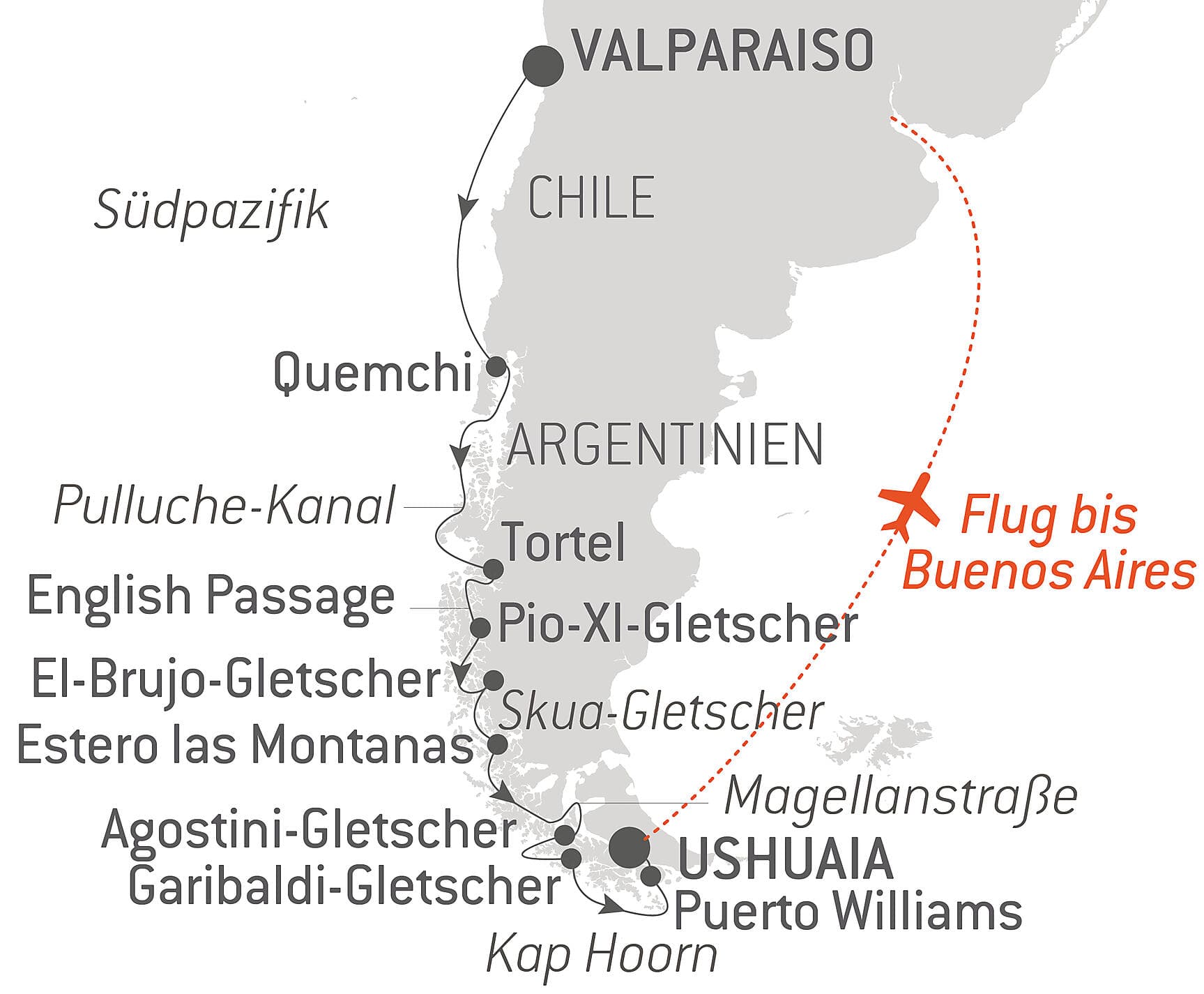 Highlights der chilenischen Fjorde