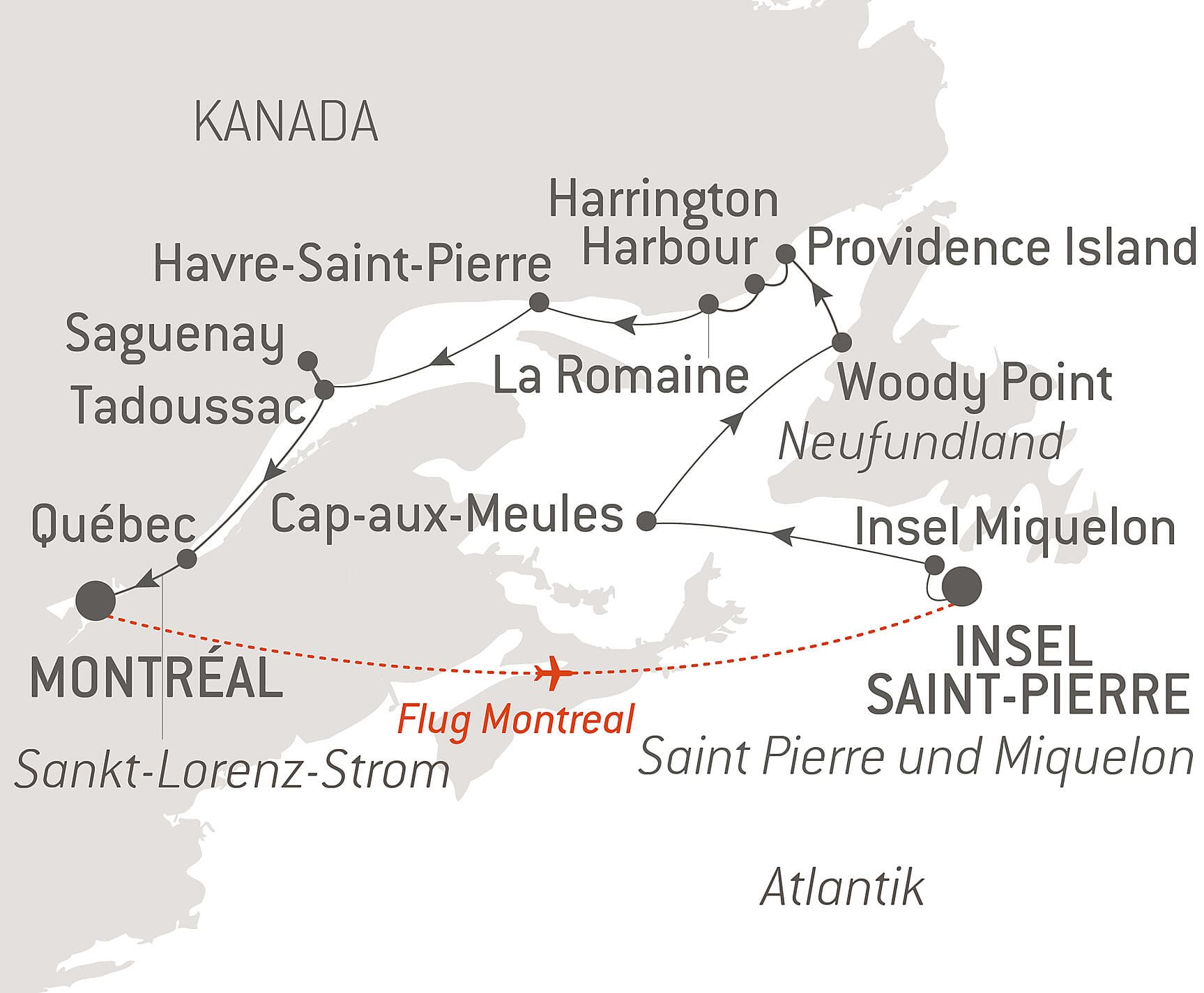 Erkundung entlang des Sankt-Lorenz-Stroms