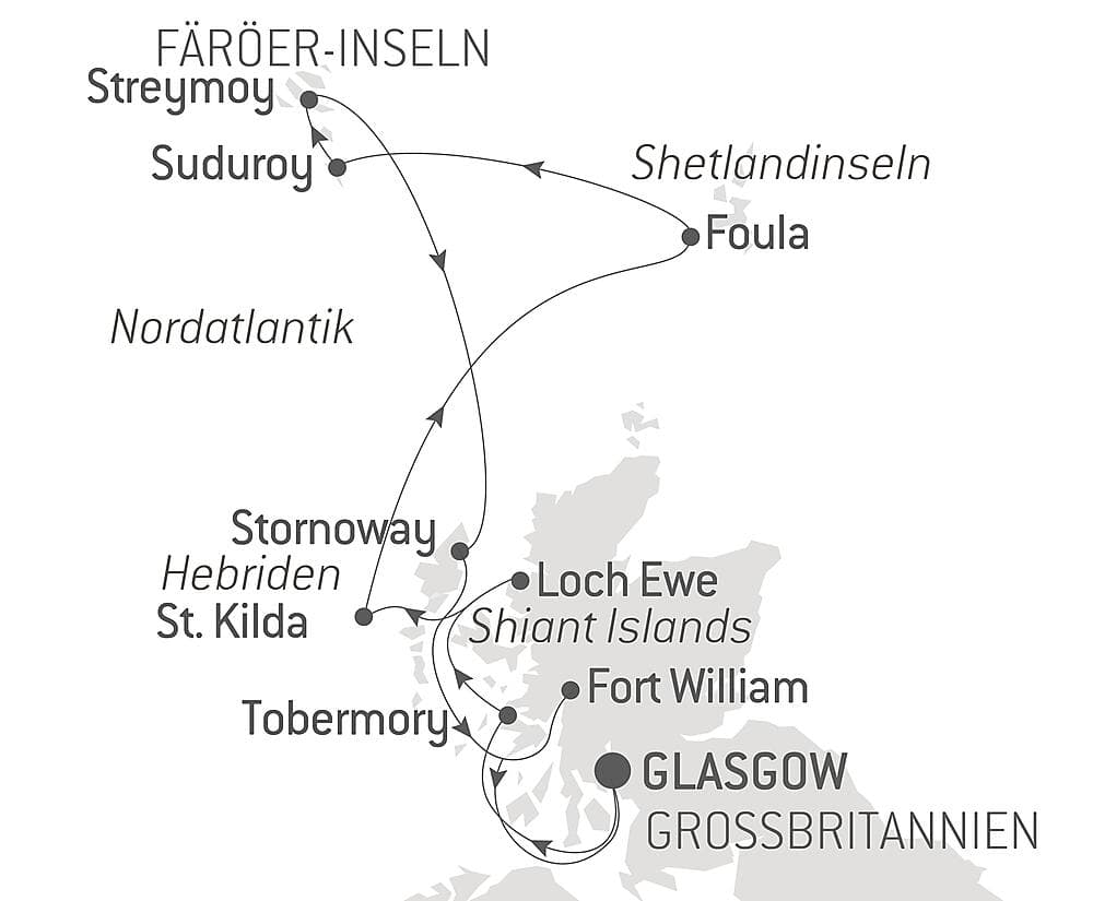 Schottische Archipele und die Färöer, zwischen nordischem Erbe und Inselwelten