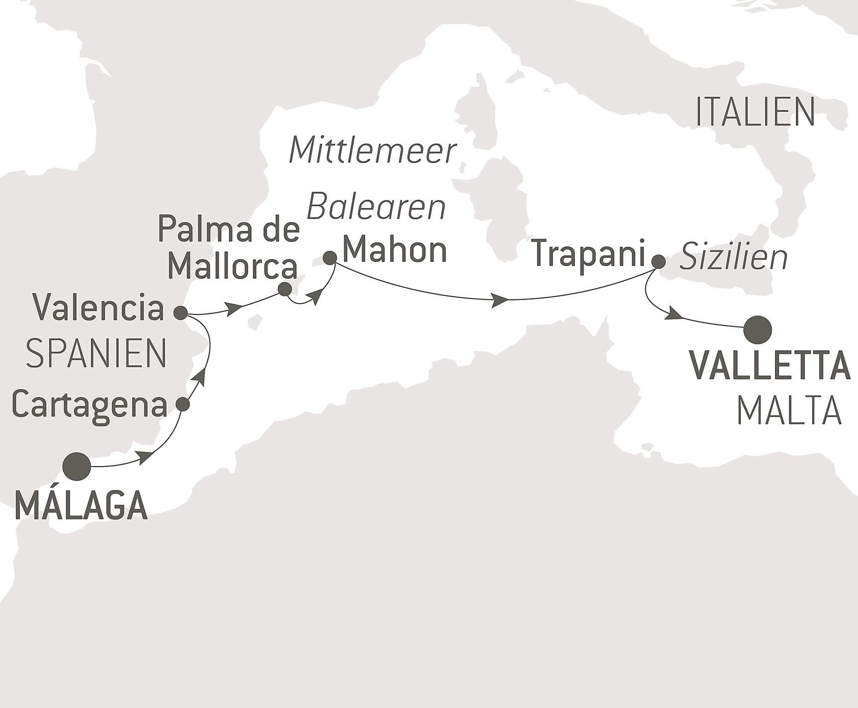 Küsten der Iberischen Halbinsel und Sizilien