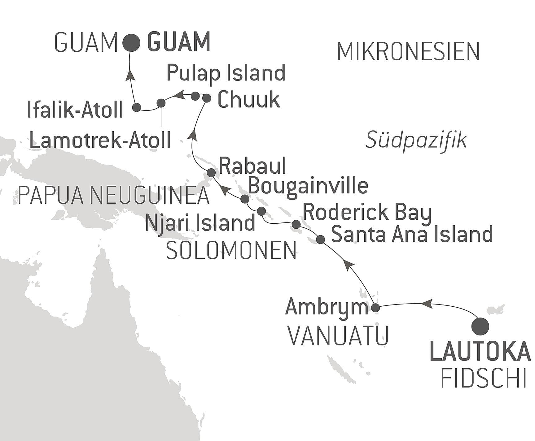 Von den Fidschis nach Mikronesien