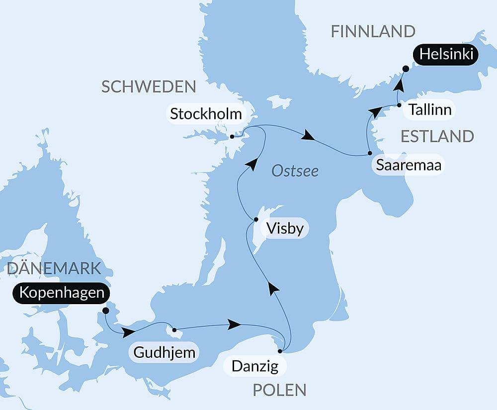 Hauptstädte und berühmte Städte der Ostsee null
