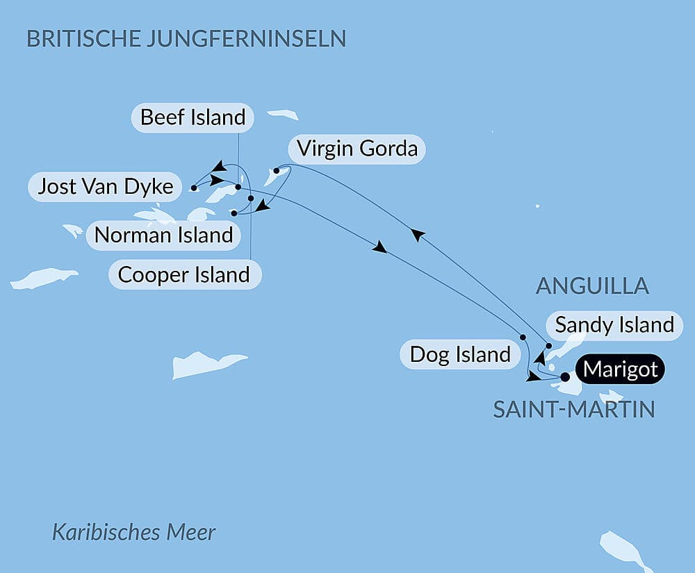 Unterwegs unter Segeln im Herzen der Kleinen Antillen