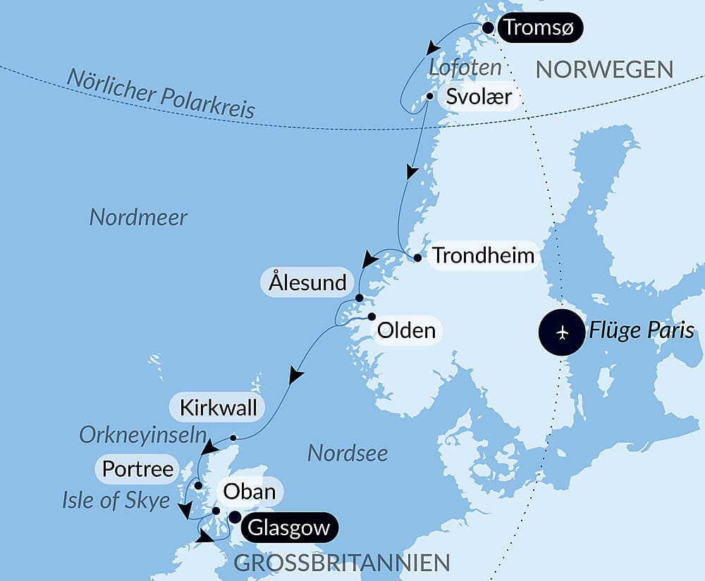 Vom arktischen Polarkreis zu den Inseln Schottlands null