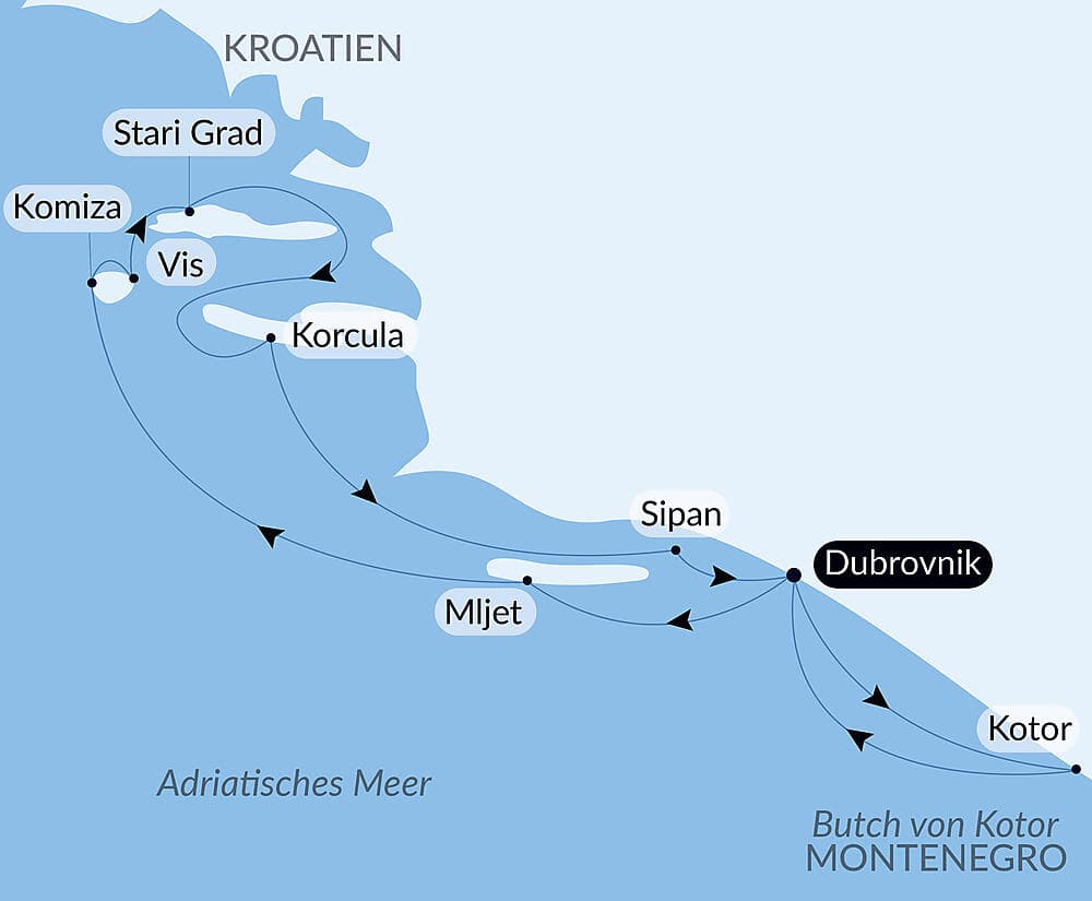 Kroatien unter den Segeln der Le Ponant
