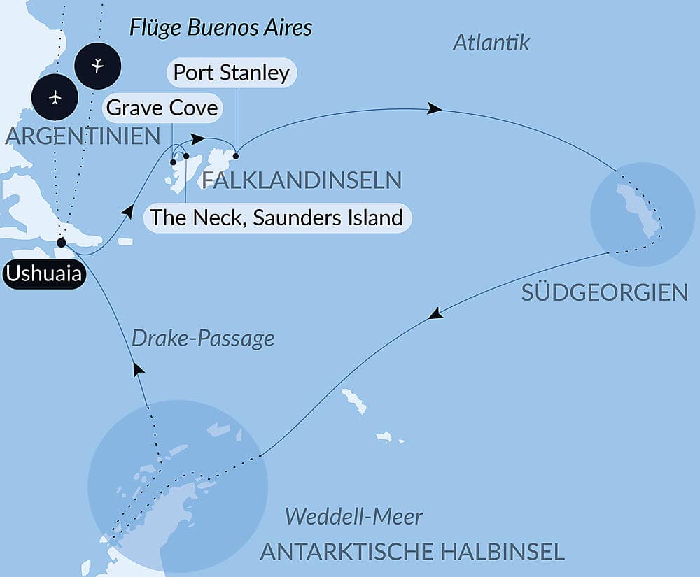 Antarktis, Falklandinseln und Südgeorgien null