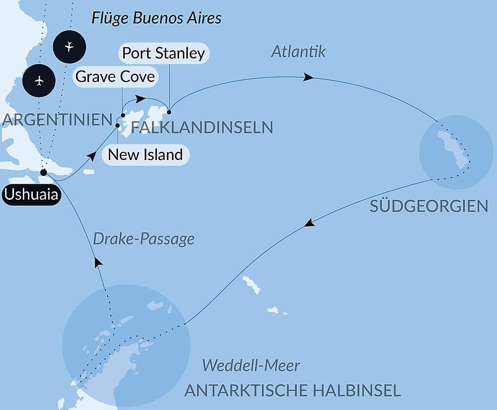 Antarktis, Falklandinseln und Südgeorgien null
